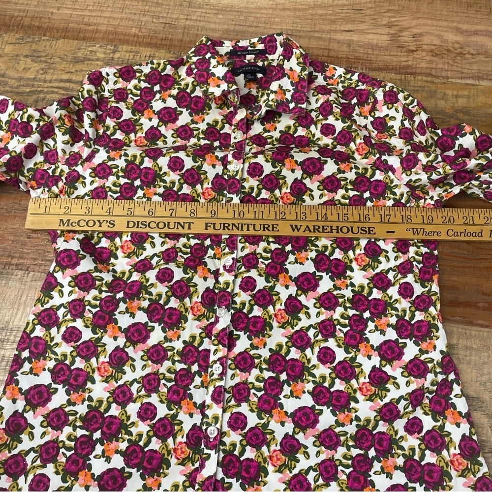 Lands’ End women’s size 8 Petite Floral supima cotton pink - Picture 8 of 10